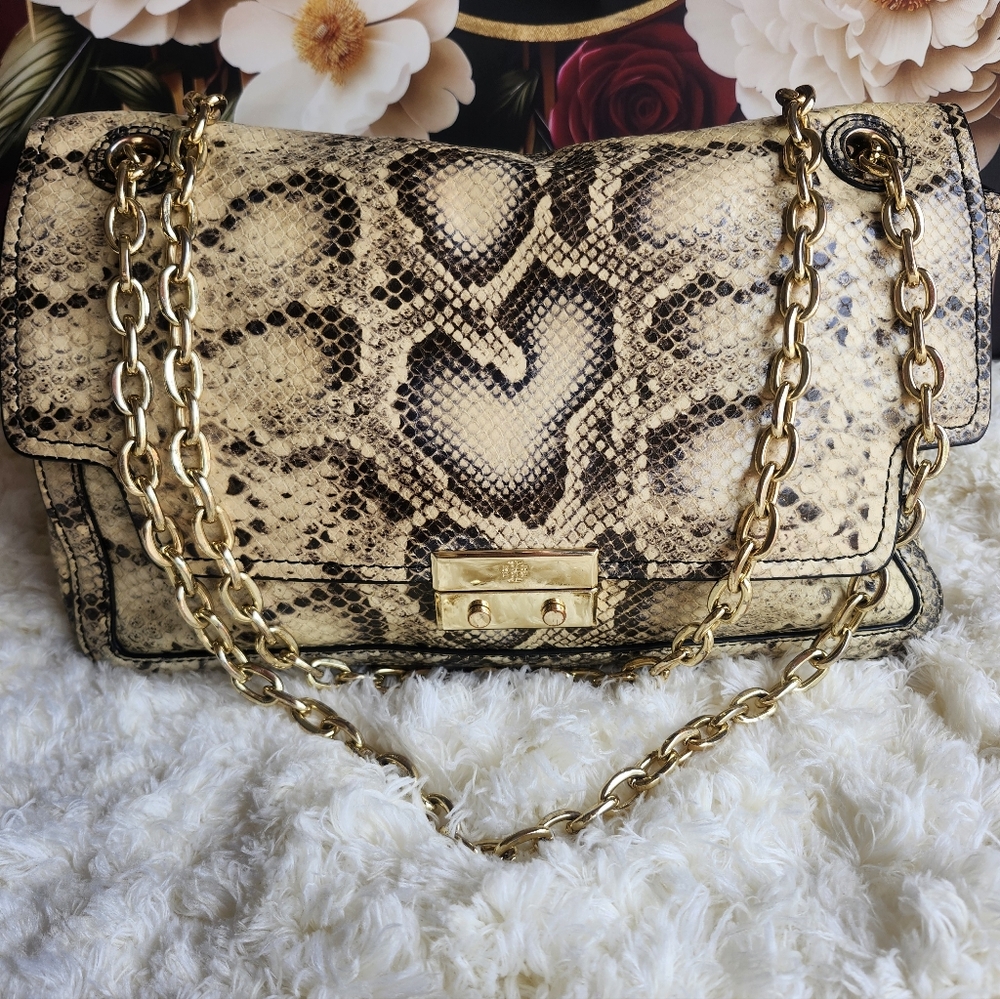 Tory Burch Elise Snake Skin Shoulder Bag